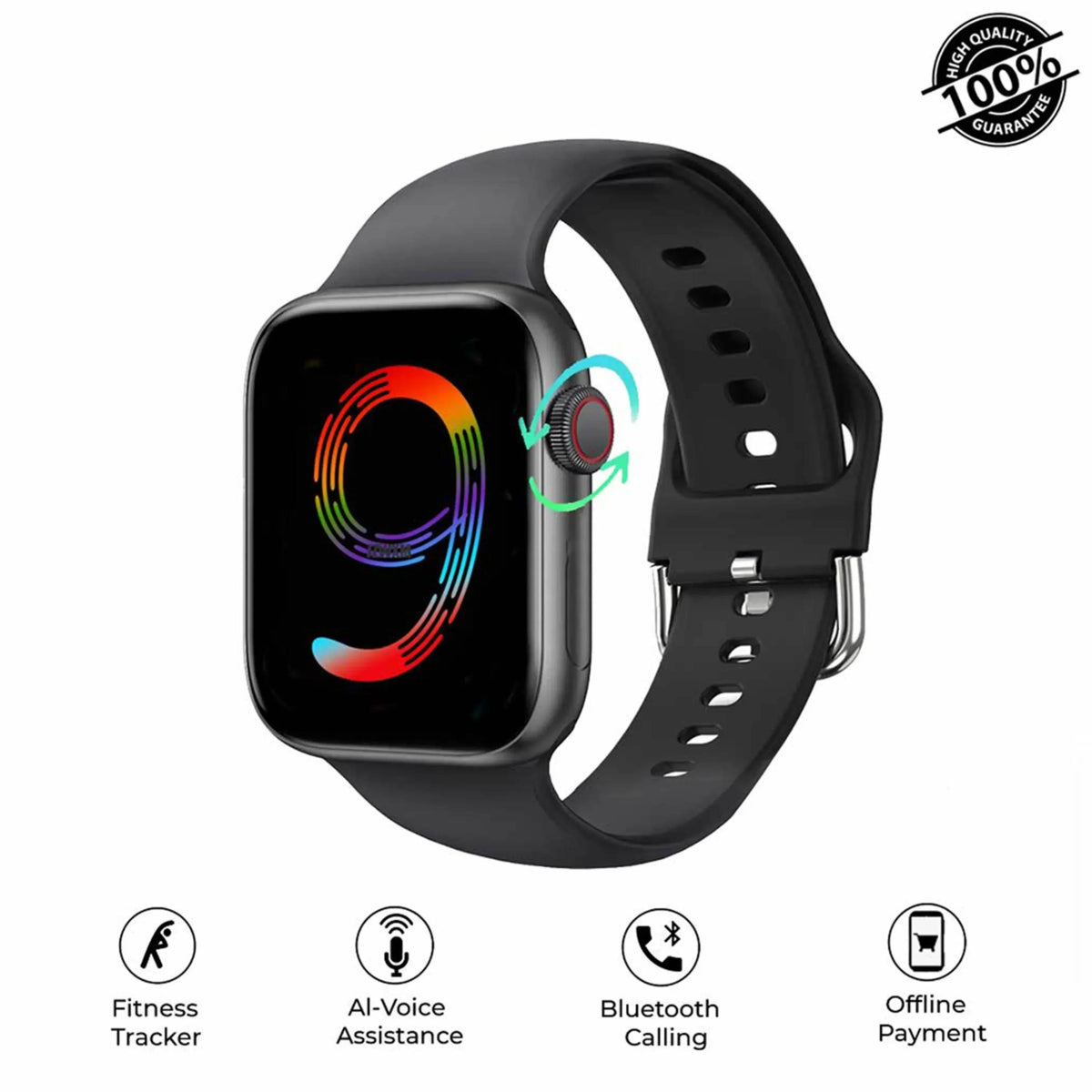 New Series 9 Smart Watch - 2.19" Inch HD Display Wireless Charging BT Calls Sports & Fitness Stile Gadget