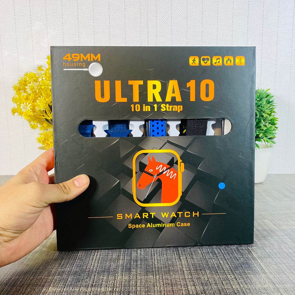 Latest Ultra 10 Smartwatch Series 8 - 10-in-1 with 2.0" HD Screen & 10 Straps Stile Gadget